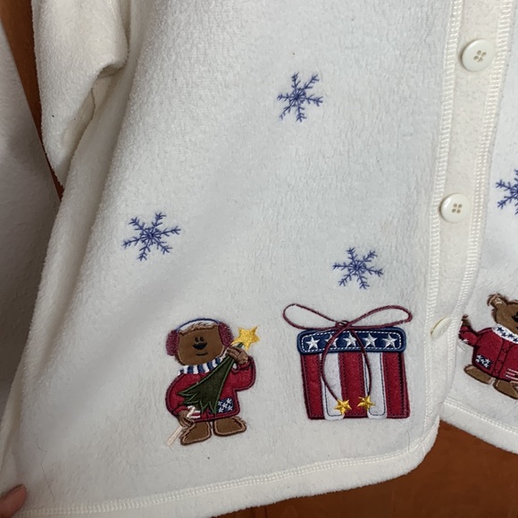 Croft & Barrow Sports Women Christmas Americana Fleece Jacket - Picture 2 of 5